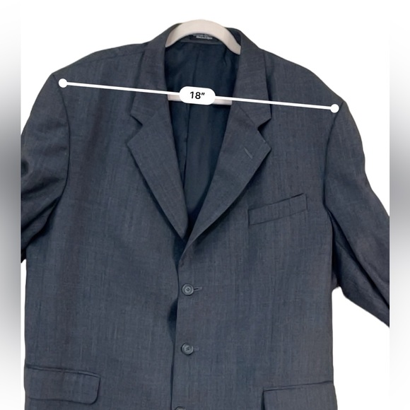 OLEG CASSINI Mens Sport Coat 40R Wool Cashmere Blazer Jacket Gray - Picture 4 of 10